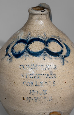Outstanding 3 Gal. Thomas Commeraw (Manhattan) Stoneware Jug w/ Five-Line Inscription