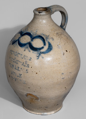 Outstanding 3 Gal. Thomas Commeraw (Manhattan) Stoneware Jug w/ Five-Line Inscription
