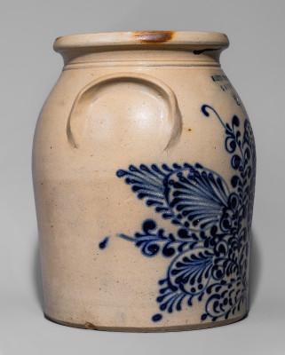 Rare and Exceptional MARTIN CRAFTS / BOSTON Stoneware Jar w/ Elaborate Slip-Trailed Bird Design
