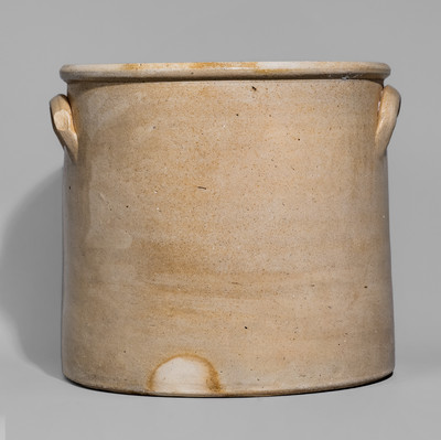 Exceptional WM. E. WARNER / WEST TROY Three-Gallon Crock w/ Large, Elaborate Bird and Floral Decoration