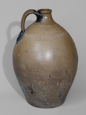 Exceedingly Rare and Important Chester Webster, Randolph County, NC Stoneware Federal Eagle Jug, Dated 1853