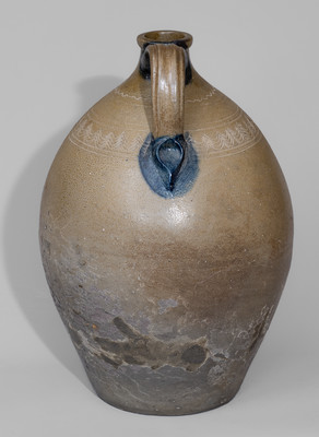 Exceedingly Rare and Important Chester Webster, Randolph County, NC Stoneware Federal Eagle Jug, Dated 1853