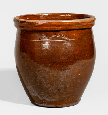 Extremely Rare HEART & CROFT (Kate Heart and David Croft, Chambersburg, PA) Redware Jar