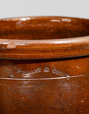 Extremely Rare HEART & CROFT (Kate Heart and David Croft, Chambersburg, PA) Redware Jar