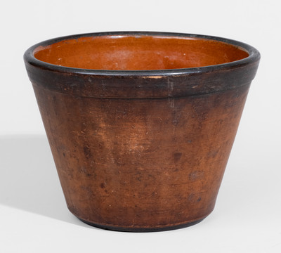 Unusual H H FISHER / 214 PURCHASE ST (New Bedford, Mass.) Redware Advertising Jar