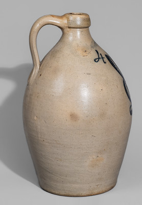 Outstanding F. STETZENMEYER / ROCHESTER, NY Four-Gallon Stoneware Jug w/ Elaborate Decoration