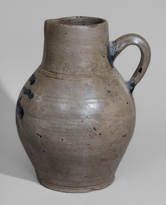 Extremely Rare and Important J. REMMEY / MANHATTAN-WELLS / NEW YORK Stoneware Pitcher