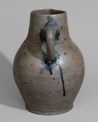 Extremely Rare Incised Stoneware Pitcher, J. REMMEY / MANHATTAN - WELLS / NEW YORK