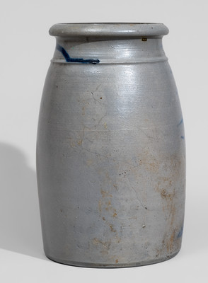 Rare and Fine Camden, Pennsylvania Advertising Stoneware Jar, c1870