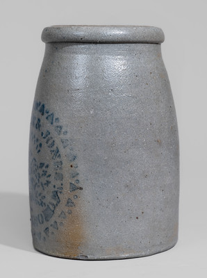 HAMILTON & JONES / GREENSBORO, Pa. Stoneware Canning Jar w/ Stenciled Federal Eagle Motif