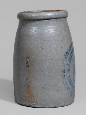 HAMILTON & JONES / GREENSBORO, Pa. Stoneware Canning Jar w/ Stenciled Federal Eagle Motif