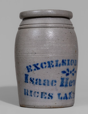 EXCELSIOR WORKS / Isaac Hewitt, Jr. / RICES LANDING, PA Stoneware Canning Jar