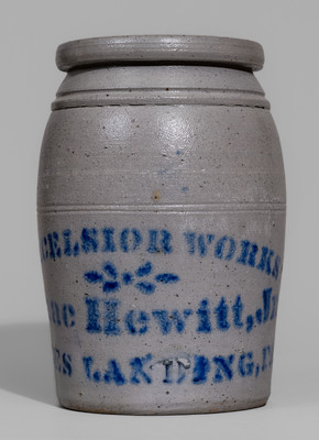 EXCELSIOR WORKS / Isaac Hewitt, Jr. / RICES LANDING, PA Stoneware Canning Jar