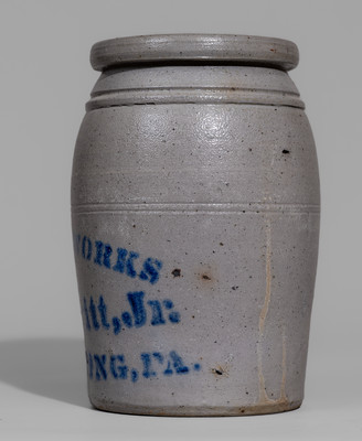 EXCELSIOR WORKS / Isaac Hewitt, Jr. / RICES LANDING, PA Stoneware Canning Jar