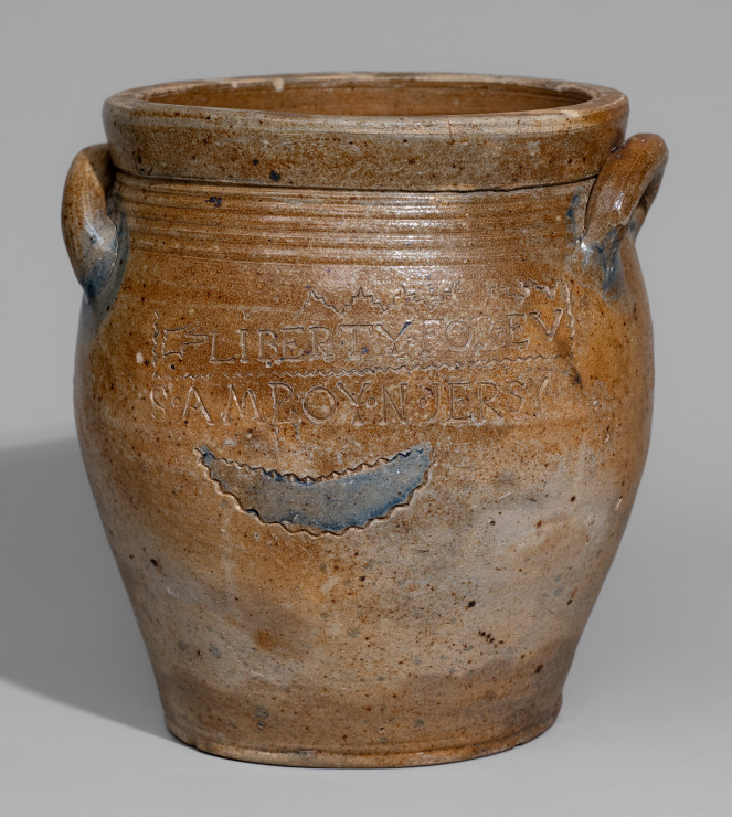 Very Rare LIBERTY FOREV / S AMBOY N JERSY Stoneware Jar