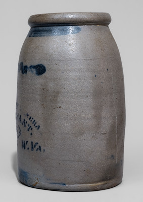 Rare Milton, WV Advertising Stoneware Canning Jar, c1880