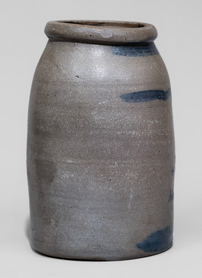 Rare Milton, WV Advertising Stoneware Canning Jar, c1880