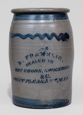 Rare Point Pleasant, WV Stoneware Advertising Jar, c1880