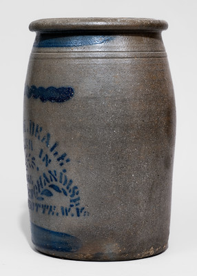 Scarce Guyandotte, WV Stoneware Advertising Jar, c1880