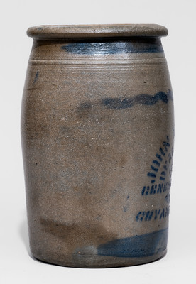 Scarce Guyandotte, WV Stoneware Advertising Jar, c1880