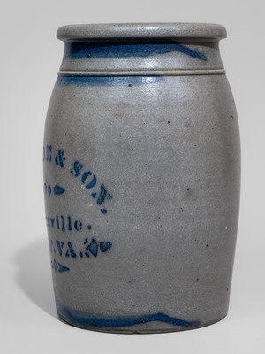 Scarce Sistersville, WV Stoneware Advertising Jar, c1875