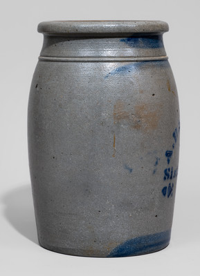 Scarce Sistersville, WV Stoneware Advertising Jar, c1875