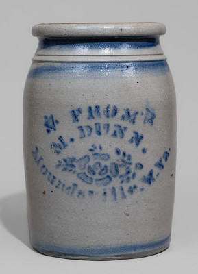 Rare Moundsville, West Virginia Stoneware Advertising Jar, c1875