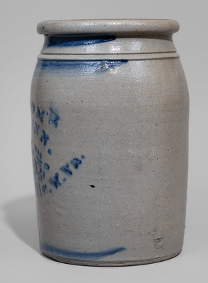 Rare Moundsville, West Virginia Stoneware Advertising Jar, c1875
