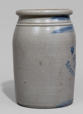 Rare Moundsville, West Virginia Stoneware Advertising Jar, c1875