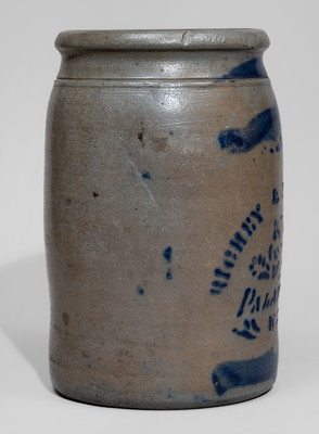 RICHEY & HAMILTON / PALATINE / W. VA Stoneware Jar, c1875