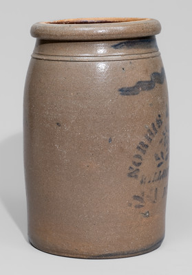 Extremely Rare Willow Island, WV Stoneware Advertising Jar, c1875