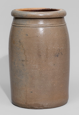 Extremely Rare Willow Island, WV Stoneware Advertising Jar, c1875