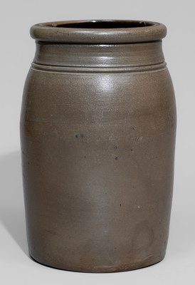 Racine, Ohio Stoneware Advertising Jar, Western PA origin, c1880