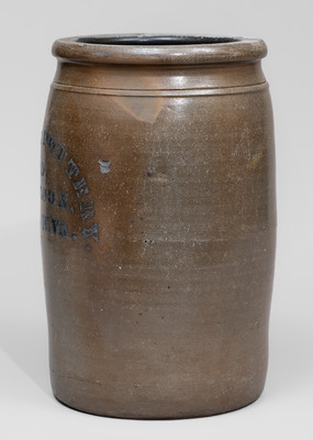 Very Rare MILLERS POTTERY / RACCOON, W.VA Stoneware Jar