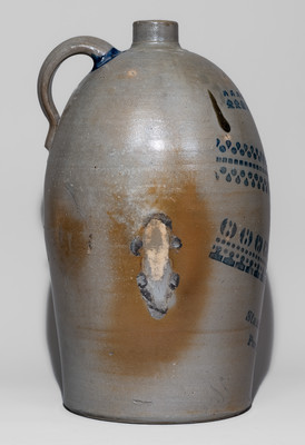 Rare Four-Gallon Portsmouth, Ohio Stoneware Advertising Jug, attrib. Donaghho Pottery, Parkersburg, WV