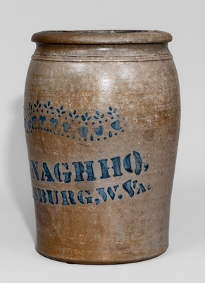 Two-Gallon A.P. DONAGHHO / PARKERSBURG, W.VA Stoneware Jar
