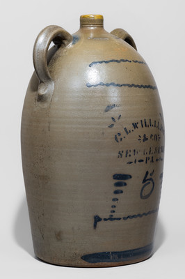 Five-Gallon C.L. WILLIAMS & CO. / NEW GENEVA, PA Double-Handled Stoneware Jug