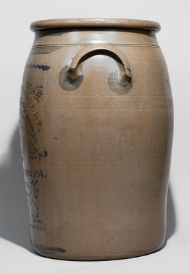 Exceptional 16-Gallon WILLIAMS & REPPERT / GREENSBORO, PA Crock w/ New Cumberland WV Advertising