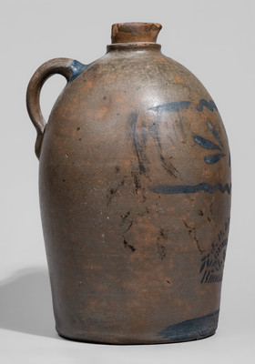 Extremely Rare Brooksville, West Virginia Advertising Stoneware Syrup Jug