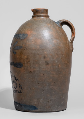 Extremely Rare Brooksville, West Virginia Advertising Stoneware Syrup Jug