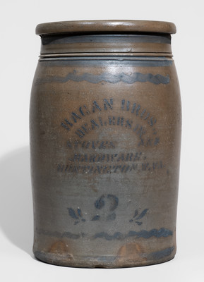 Two-Gallon Huntington, WV Advertising Stoneware Jar, Western PA origin