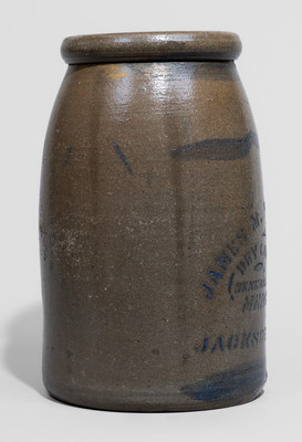 Jackson Courthouse, WV Advertising Stoneware Canning Jar, c1880