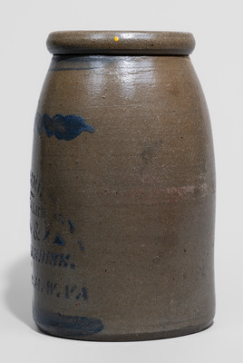 Jackson Courthouse, WV Advertising Stoneware Canning Jar, c1880