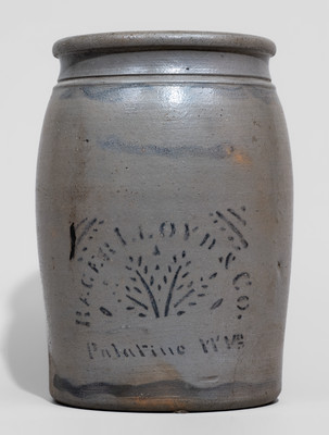 RAGER LLOYD & CO. / Palatine W Va Stoneware Jar, c1875