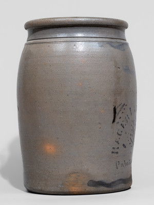 RAGER LLOYD & CO. / Palatine W Va Stoneware Jar, c1875