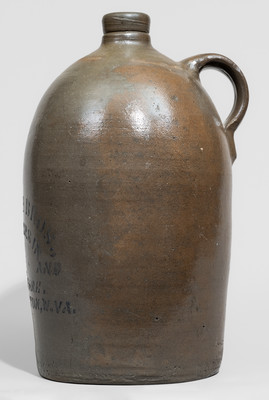 Huntington, WV Advertising Stoneware Jug, Western PA origin
