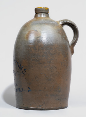 Pomeroy, Ohio Stoneware Advertising Jug, Western PA origin, c1880