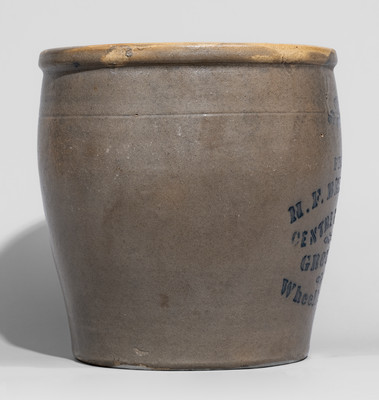 Scarce Wheeling, WV Stoneware Advertising Jar, Beaver, PA origin