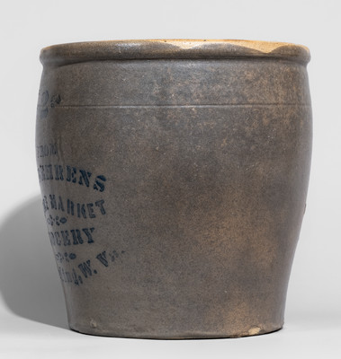 Scarce Wheeling, WV Stoneware Advertising Jar, Beaver, PA origin