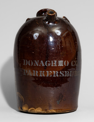 Rare DONAGHHO CO / PARKERSBURG, West Virginia Stoneware Harvest Jug